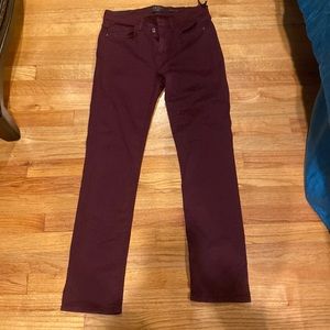 Jen 7 by 7 for AllMankind Jeans Petite Slim Straight Burgundy jeans size 6
